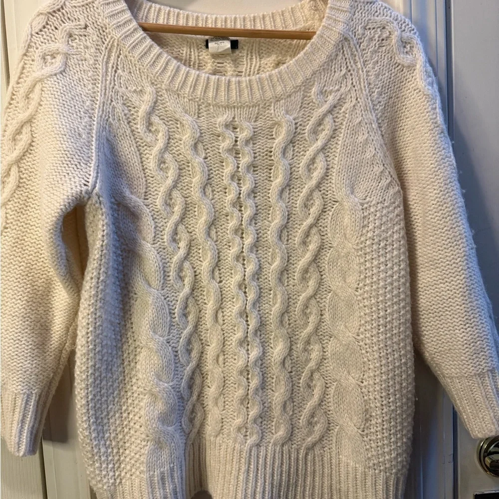 J. Crew Wool Blend Cable Knit Sweater